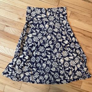 Lularoe Floral Navy and Cream Women's Skirt